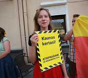 Kauniečiai protestavo prie&scaron; medžių pjovimą mieste