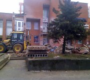 Griaunami pastatai &Scaron;e&scaron;kinėje 2014 m. vasario 21 d. 