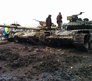 Ukrainos kariuomenės daliniai, įsikūrę Tonenkos gyvenvietėje, &scaron;alia Donecko.