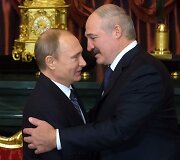 Rusijos prezidentas Vladimiras Putinas ir Baltarusijos prezidentas Aleksandras Luka&scaron;enka