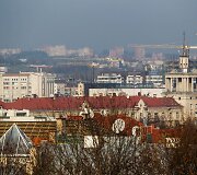 Vilnius paniręs į melsvą rūką
