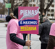Pieno gamintojų protesto akcija Vilniuje