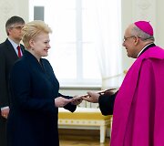 Lietuvos prezidentė Dalia Grybauskaitė ir Pedro Lopezas Quintana Lietuvos prezidentūroje 