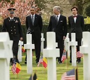 B.Obama ir Belgijos karalius Phillipe'as amerikiečių kapinėse