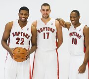 Rudy Gay, Jonas Valančiūnas ir DeMaras DeRozanas