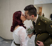 Leitenanto Pavelo Žuko ir Gailės Marijos Mačiulytės vestuvių akimirka 