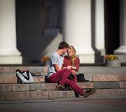 Saulės nutviekstas Vilnius ir vilniečiai.