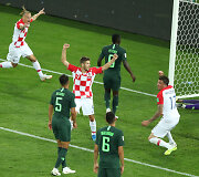 Kroatijos  ir Nigerijos komandų rungtynių akimirka.