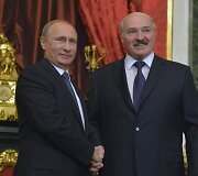 Rusijos prezidentas Vladimiras Putinas ir Baltarusijos prezidentas Aleksandras Luka&scaron;enka