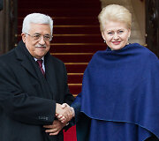 Palestinos prezidentas Mahmudas Abbasas ir Lietuvos prezidentė Dalia Grybauskaitė