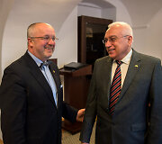 Juozas Olekas ir Ukrainos ambasadorius Lietuvoje Valerijus Žovtenka