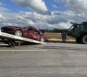 Avarija Radvili&scaron;kio rajone: lengvasis automobilis susidūrė su Lietuvos kariuomenės ma&scaron;ina 