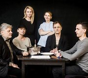 Spektaklio &bdquo;Virimo temperatūra 5425&ldquo; aktoriai, režisierė ir dramaturgė