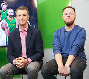 Treneris Rūtenis Paulauskas ir komikas Mantas Bartusevičius