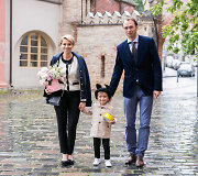 Agnė Jagelavičiūtė ir Mantas Volkus su sūnumi