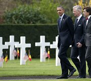 B.Obama ir Belgijos karalius Phillipe'as amerikiečių kapinėse