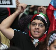 Niujorke protestas dėl Izraelio vykdomų oro atakų Gazos ruože