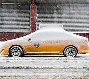 Niujorke apsnigtas taksi automobilis