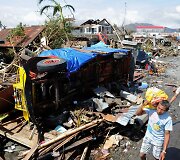 Filipinų Taklobano miestas, nusiaubtas taifūno Haiyan