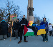 &bdquo;Poppies Palestine Action&ldquo; prie Dariaus ir Girėno stadiono