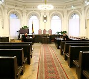 Vytauto Andriaus Kedžio byla vyko didžiojoje Vilniaus apygardos teismo salėje