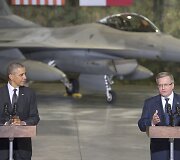 JAV prezidentas Barackas Obama ir Lenkijos prezidentas Bronislawas Komorowskis