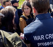 Vokietijos užsienio reikalų ministrė Annalena Baerbock Ukrainoje