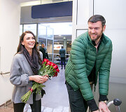 Tatjanos Lavrinovič sutiktuvės oro uoste