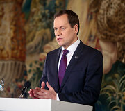 Valdemaras Toma&scaron;evskis kalba BNS spaudos konferencijoje