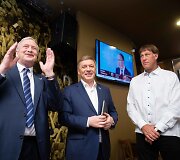 Bronis Ropė, Ramūnas Karbauskis ir &Scaron;arūnas Marčiulionis