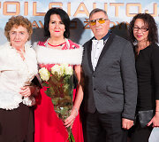 Aleksas Lemanas su žmona Lina Geldbūdiene-Lemane, Alekso Lemano sesė Lina (kairėje)