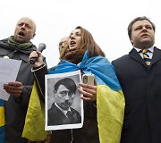 Prie Rusijos ambasados mitingas prie&scaron; Rusijos agresiją.