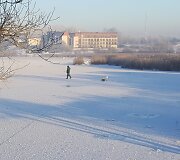 Gilužės ežero ledas Vilniuje
