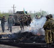 Ukrainos kariai 7 km nuo Slovjansko miesto centro