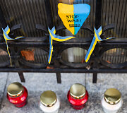 Laisvosios Rusijos forumas prie Ukrainos ambasados surengė solidarumo akciją