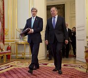 JAV sekretorius Johnas Kerry ir Rusijos užsienio reikalų ministras Sergejus Lavrovas