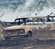 Pievų gaisro padariniai Chakasijoje