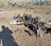 Irano revoliucinės gvardijos korpuso (IRGC) paskelbta nuotrauka &ndash; numu&scaron;tas JAV orlaivis
