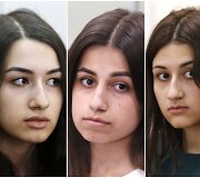 I&scaron; kairės: Krestina, Angelina, Marija Khachaturian