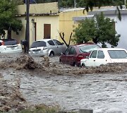 Potvynio padariniai Kordobos provincijoje, Argentinoje.