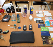 Policijos spaudos konferencija dėl sulaikytų vagių