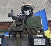 Ukrainos karys Delbacevo mieste.