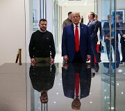 Volodymyras Zelenskis ir Donaldas Trumpas