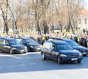 Pratybose žuvusių Jungtinių Amerikos Valstijų karių pagerbimo ir i&scaron;lydėjimo ceremonija Vilniuje