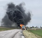 Sunkvežimio gaisras Kėdainių rajone