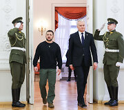 Prezidentūroje įvyko oficiali Ukrainos vadovo Volodymyro Zelenskio pasitikimo ceremonija