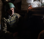 Ukrainos karių pozicija fronto linijoje Niujorke, Ukrainoje