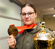 Vilniaus oro uoste pasitiktos  Europos bokso čempionato prizininkės: Gabrielė Stonkutė ir Ana Starovoitova