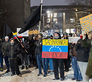 Protesto akcija prie&scaron; JAV veiksmus Venesueloje