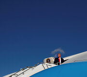 JAV prezidentas Donaldas Trumpas lėktuvu vyksta į Ohajo valstiją